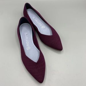 Rothy’s Merino Point Flat Aubergine Sz 7.5 RARE Discontinued Retired New